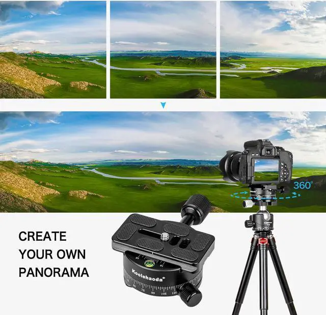 Alt view image 7 of 7 - koolehaoda 360° Panoramic Head Tripod Head With 70mm Quick Release Plate Compatible with RRS/ARCA Ball Head for Tripod Monopod Slider DSLR Cameras (LPC-1 Panoramic Head)
