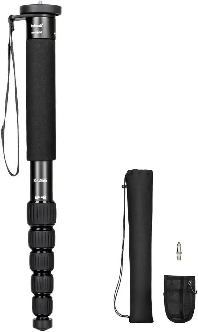 Main image of koolehaoda 6-Section Monopod Compact Portable Photography Aluminum Alloy Unipod Stick, Max. Load 10kg / 22lbs, Folding size is only 38CM (Black)