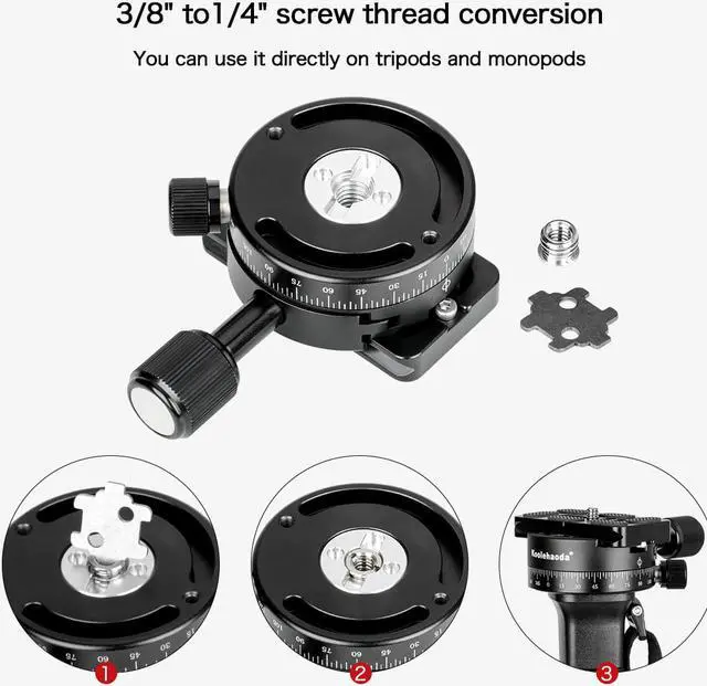Alt view image 5 of 7 - koolehaoda 360° Panoramic Head Tripod Head With 70mm Quick Release Plate Compatible with RRS/ARCA Ball Head for Tripod Monopod Slider DSLR Cameras (LPC-1 Panoramic Head)