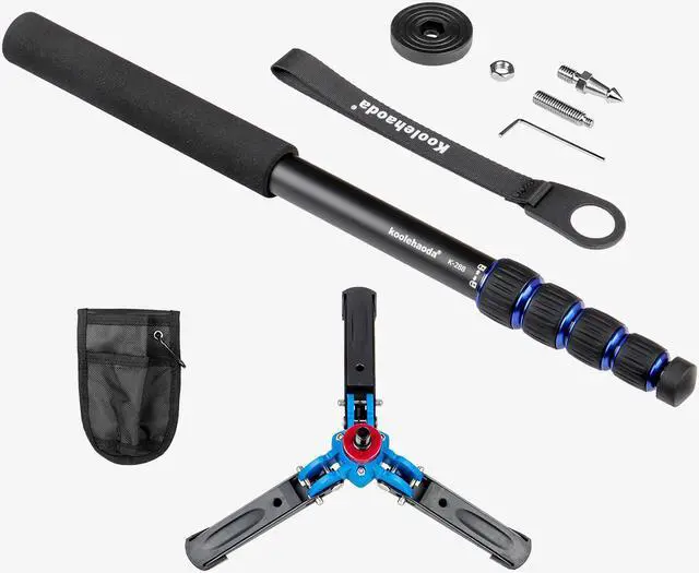 Alt view image 7 of 7 - Koolehaoda Professional 65-inch Camera Aluminium Monopod with Folding Three Feet Support Stand