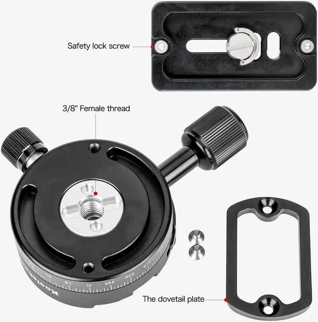 Alt view image 6 of 7 - koolehaoda 360° Panoramic Head Tripod Head With 70mm Quick Release Plate Compatible with RRS/ARCA Ball Head for Tripod Monopod Slider DSLR Cameras (LPC-1 Panoramic Head)