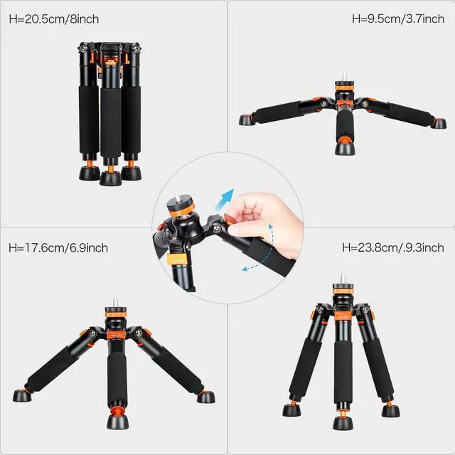 Alt view image 6 of 6 - Koolehaoda A3 Tabletop Mini Tripod with 1/4 and 3/8" Screw Mount, Universal Monopod Base Unipod Support Compatible with DSLR Cameras Video Micro Shooting