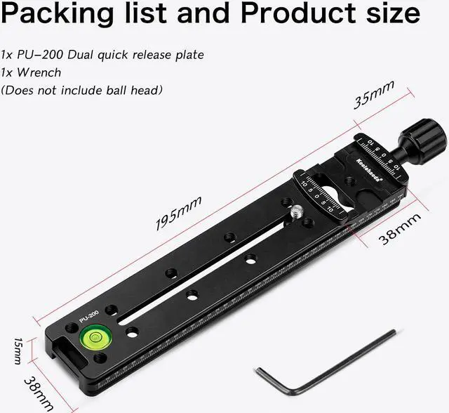 Alt view image 7 of 7 - Koolehaoda 200mm Multifunction Rail Nodal Slide Metal Quick Release Clamp Compatible Arca Swiss (PU-200)