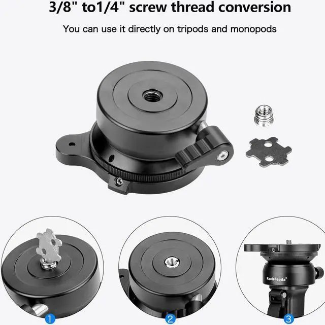Alt view image 2 of 7 - koolehaoda Tripod Leveling Base Leveler Adjusting Plate with 1/4" Thread,Bubble Level for Canon,for Nikon,for Sony DSLR Camera