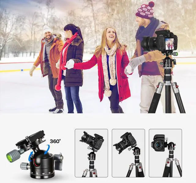 Alt view image 4 of 7 - Koolehaoda Low Profile Ball Head, F36mm Ball Diameter All Metal Tripod Head with 1/4" Screw Arca Swiss Quick Release Plates for DSLR Cameras Tripods Monopods, Max Load 33lbs/15kg