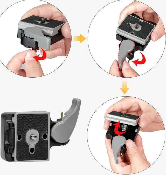 Alt view image 4 of 6 - koolehaoda RC2 System Quick Release Adapter for Manfrotto Tripod 200PL-14 QR Plate