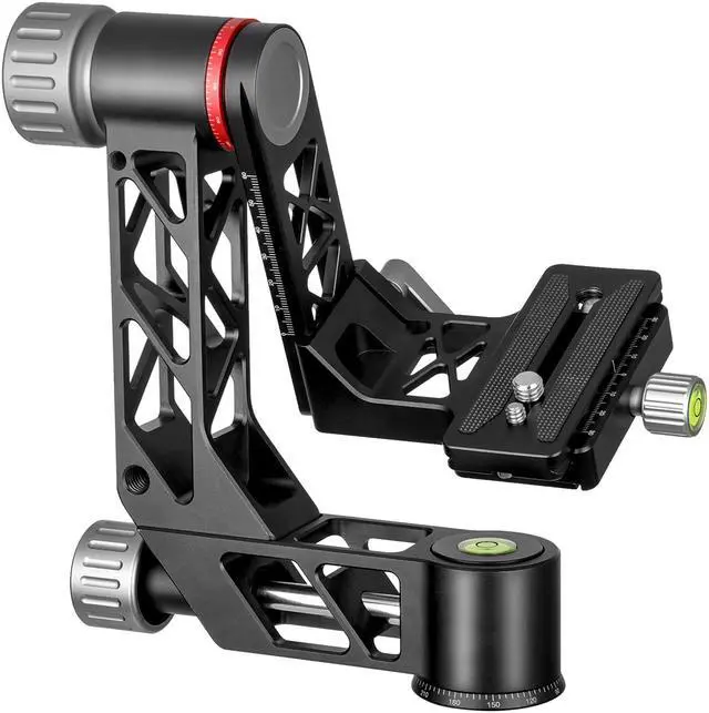 Main image of koolehaoda Professional Gimbal Head Tripod Head Aluminum Alloy Heavy Duty 360° Panoramic with Arca-Swiss Standard 1/4 inch QR Plate for DSLR Cameras up to 55.11lbs/25kg(GH-3)