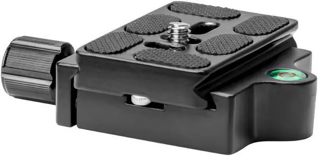 Alt view image 2 of 7 - Koolehaoda Quick Release Plate Adapter Clamp with 1/4-3/8 inches Screw and Bubble Level for DSLR Camera, Tripod, Monopod, Stabilizer, Ball Head