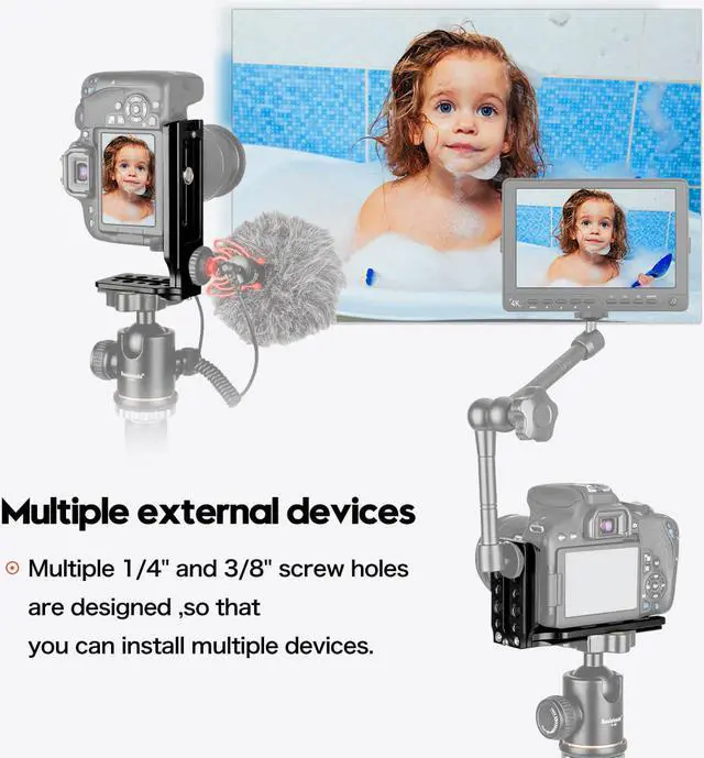 Alt view image 6 of 7 - koolehaoda Universal L Quick Release Plate Bracket For Camera Benro Arca Swiss Standard