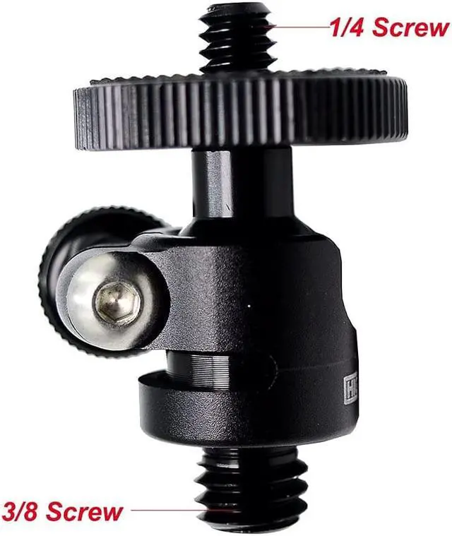 Alt view image 3 of 7 - koolehaoda small Ballhead Camera Ball Head Tripod Mount and 1/4 to 3/8 Connector 1/4 to 3/8 Connector)