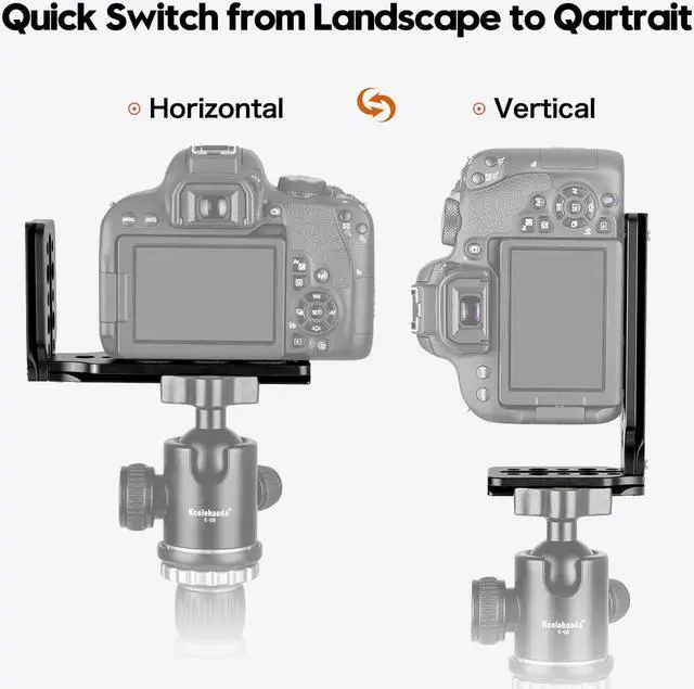 Alt view image 5 of 7 - koolehaoda Universal L Quick Release Plate Bracket For Camera Benro Arca Swiss Standard