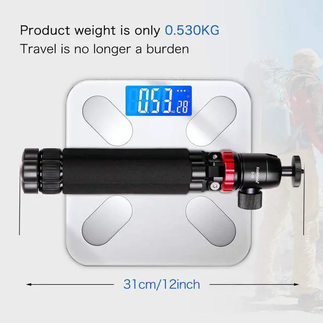 Alt view image 3 of 6 - Koolehaoda Metal Mini Tripod Travel Tabletop Tripod Max Height 38cm / 14.96inch,with 1/4 and 3/8 Screw Mount and Function Leg Design, Max Load 8kg/17.6lbs,for DSLR Camera (MT-02+D28)