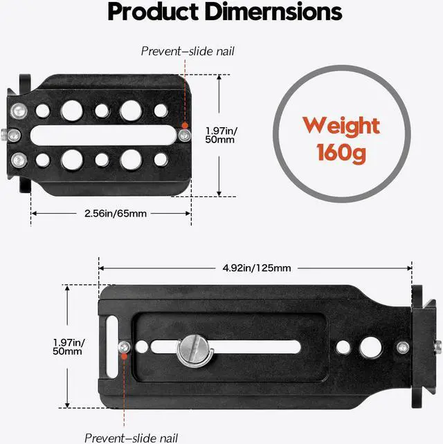 Alt view image 3 of 7 - koolehaoda Universal L Quick Release Plate Bracket For Camera Benro Arca Swiss Standard