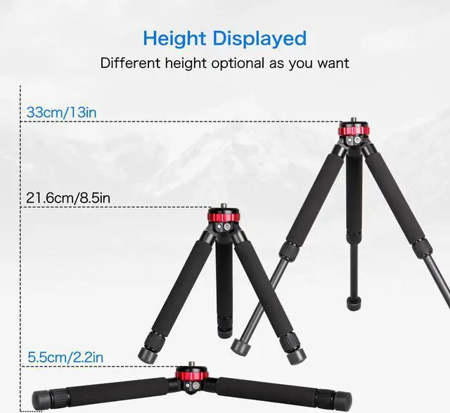 Alt view image 4 of 6 - Koolehaoda Mini Camera Tripod Tabletop Tripod Max Height 33cm / 13 inch,with 1/4 and 3/8 Screw Mount and Function Leg Design, Max Load 10kg/22lbs,for DSLR Camera,Monopods (MT-02)