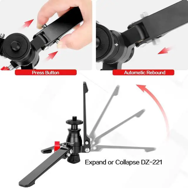 Alt view image 5 of 7 - Koolehaoda Desktop Tripod Mini Tripod Universal 3-Foot Monopod Support Base Stand Unipod Support with 3/8" Screw for Monopods Ballhead DSLR Camera. Max Load 15kg / 33lbs DZ-221