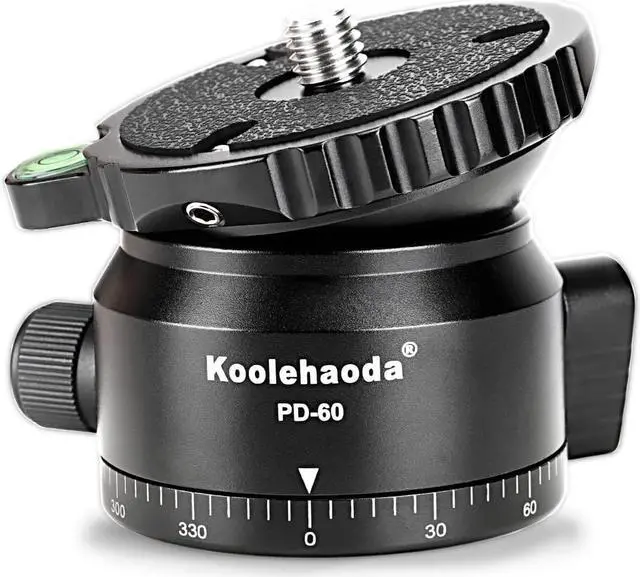Main image of Koolehaoda PD-60 Tripod Leveling Base Camera Leveller,Inclination 15 °, with 3/8" Thread, Offset Bubble Level and 360° Panoramic Base for Video Head,Tripods & Monopods (PD-60)