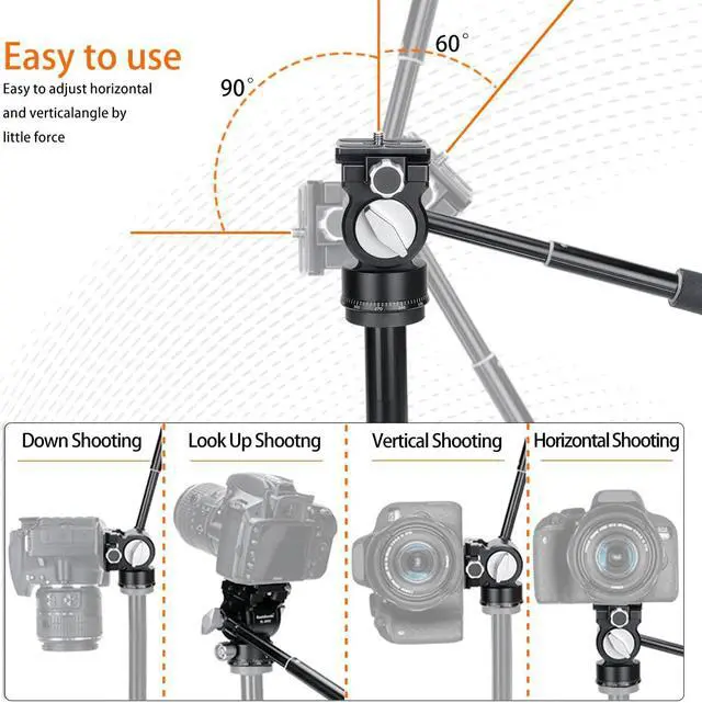 Alt view image 3 of 7 - Koolehaoda Tripod Fluid Head Compact Video Head Pan Tilt Head with Arca-Type Plate for Compact Video Cameras, Mirrorless and DSLR Cameras,Load up to 6.6lbs - VL305Q