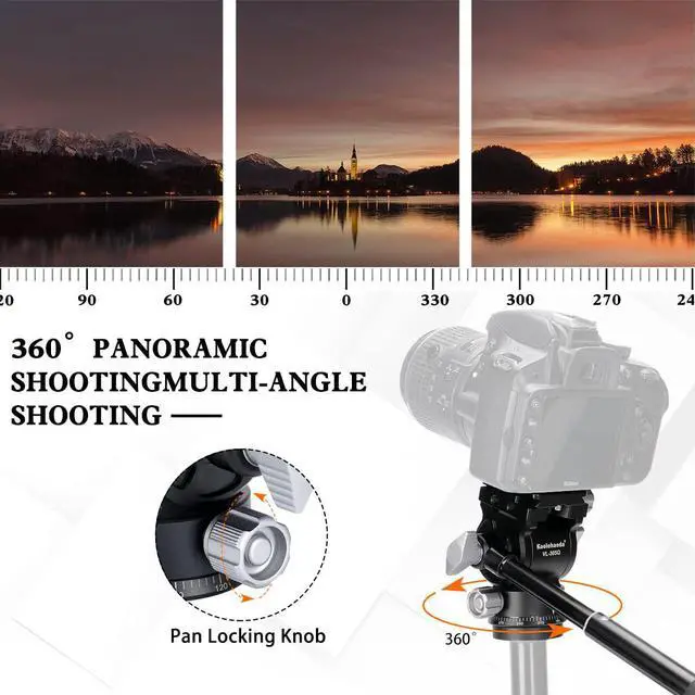 Alt view image 5 of 7 - Koolehaoda Tripod Fluid Head Compact Video Head Pan Tilt Head with Arca-Type Plate for Compact Video Cameras, Mirrorless and DSLR Cameras,Load up to 6.6lbs - VL305Q