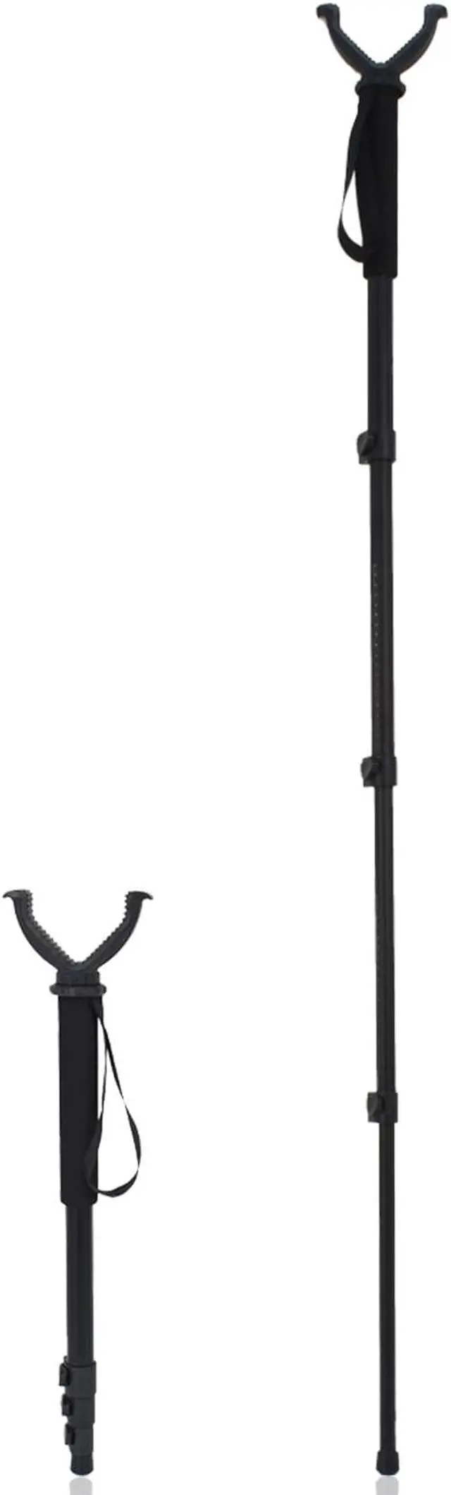 Alt view image 4 of 7 - Shooting Stick Monopod Hunting Blind Stabilizer 22 to 56-inch Tall Pole V Yoke Holder Gun Pod Rifle Rest, Adjustable Stick Height for Hunting, Shooting and Outdoors Black