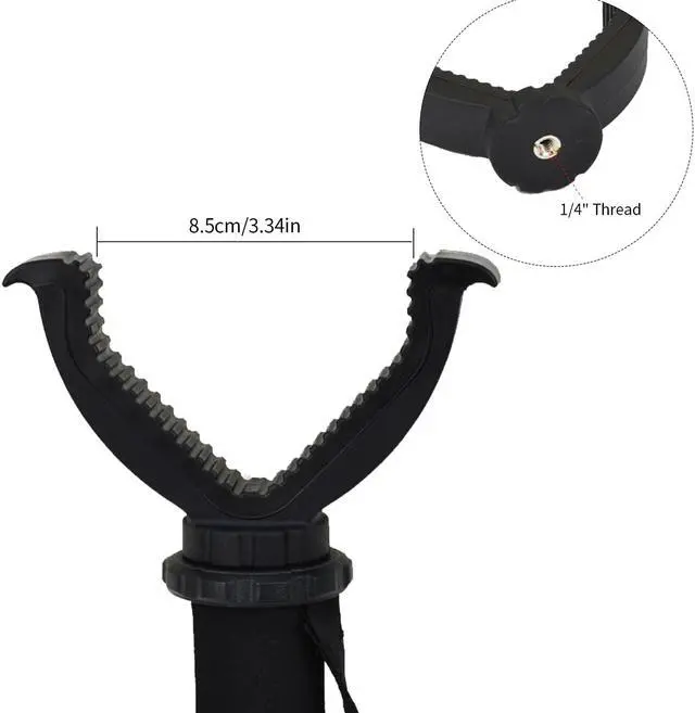 Alt view image 7 of 7 - Shooting Stick Monopod Hunting Blind Stabilizer 22 to 56-inch Tall Pole V Yoke Holder Gun Pod Rifle Rest, Adjustable Stick Height for Hunting, Shooting and Outdoors Black