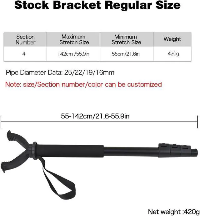 Alt view image 3 of 7 - Shooting Stick Monopod Hunting Blind Stabilizer 22 to 56-inch Tall Pole V Yoke Holder Gun Pod Rifle Rest, Adjustable Stick Height for Hunting, Shooting and Outdoors Black