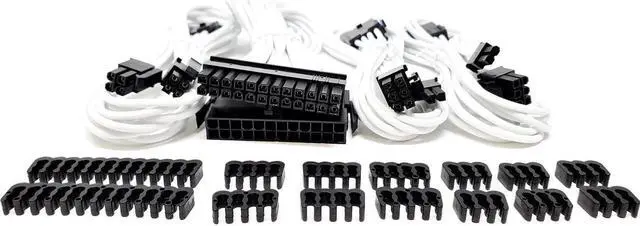 Main image of Micro Connectors Premium Sleeved PSU Cable Extension Kit (White)