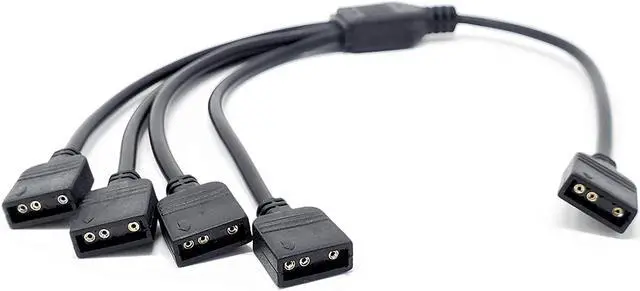 Alt view image 4 of 4 - Micro Connectors 30cm Addressable RGB (ARGB) 1 to 4 Splitter Cable with/5 Male Pins (F04-04ARGB-30)