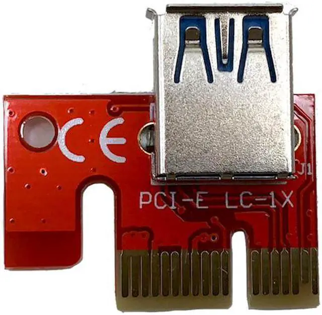 Alt view image 5 of 5 - Micro Connectors PCIe 4-Pin 16x to 1x Powered Riser Adapter Card (Red) 6-Pack