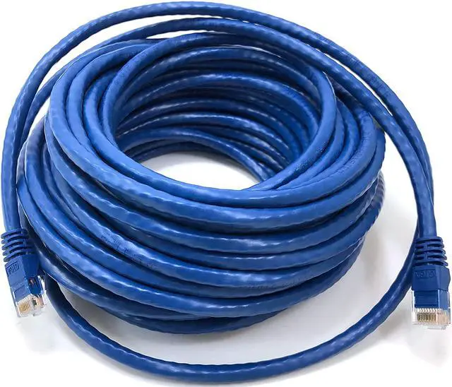 Alt view image 4 of 5 - Micro Connectors 100 Feet Cat6 Molded Snagless RJ45 UTP Networking Patch Cable (Blue) (E08-100BL)