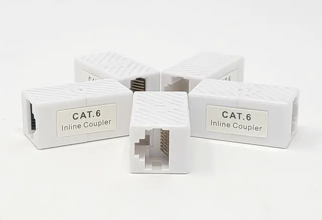 Alt view image 6 of 6 - Micro Connectors Cat6 Ethernet Coupler UL Listed White 5-Pack