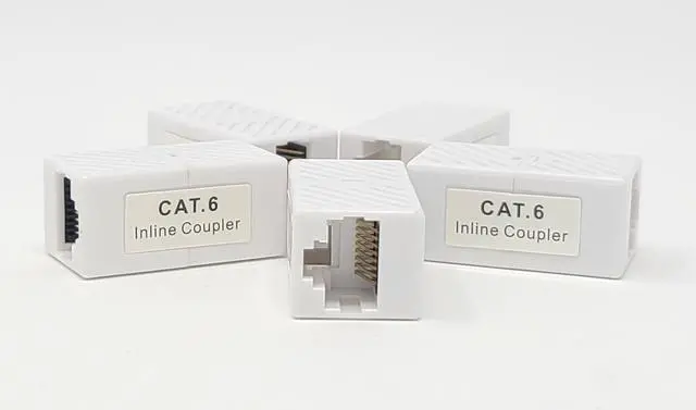 Main image of Micro Connectors Cat6 Ethernet Coupler UL Listed White 5-Pack