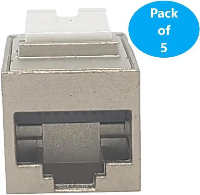Alt view image 3 of 6 - Micro Connectors CAT 6A Shielded RJ45 Inline Keystone Coupler 5-Pack (C20-110L6ASKY-5)