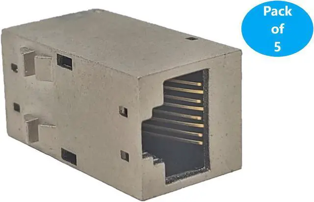 Alt view image 5 of 6 - Micro Connectors CAT 6A Shielded RJ45 Inline Keystone Coupler 5-Pack (C20-110L6ASKY-5)