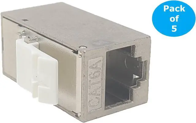 Alt view image 2 of 6 - Micro Connectors CAT 6A Shielded RJ45 Inline Keystone Coupler 5-Pack (C20-110L6ASKY-5)