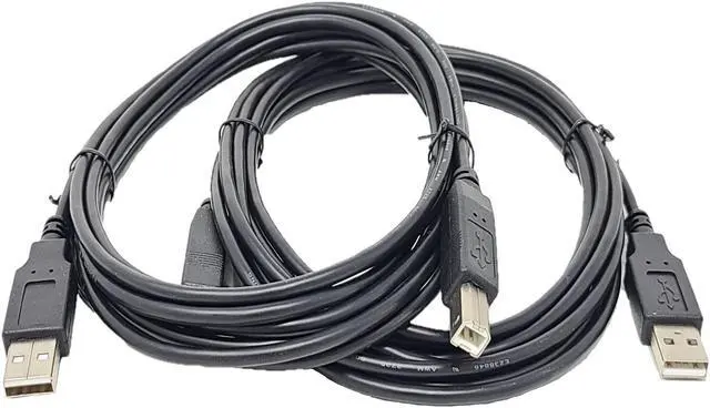 Main image of Micro Connectors 10 Feet USB 2.0 A to B Cable Black 2-Pack (E07-122BLK-2P)