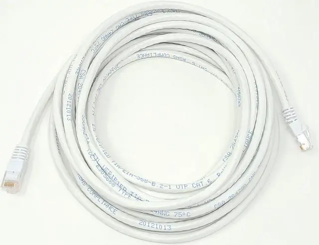 Alt view image 2 of 6 - Micro Connectors E08-025W 25 ft. Cat 6 White 25-feet Cat 6 550MHz UTP RJ45 Patch Cable