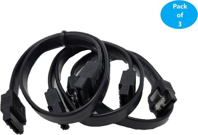 Alt view image 2 of 6 - Micro Connectors 12" SATA III Straight Cable with Locking Latch (Black) 3-Pack (F03-03MSSB-3P)