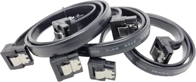 Main image of Micro Connectors 20" SATA III Right Angle to Right Angle Cable with Locking Latch-Black 3-Pack (F03-05MAAB-3P)