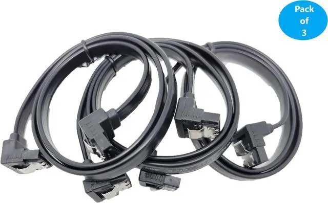 Alt view image 2 of 6 - Micro Connectors 20" SATA III Right Angle to Right Angle Cable with Locking Latch-Black 3-Pack (F03-05MAAB-3P)