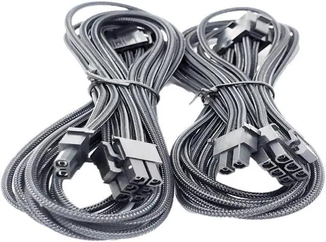 Alt view image 3 of 5 - Micro Connectors 1.5 Feet Premium Sleeved 8-Pin (6+2) PCI-e GPU Power Extension Cable –Black / 2-Pack (F04-8PCE-BK2P)