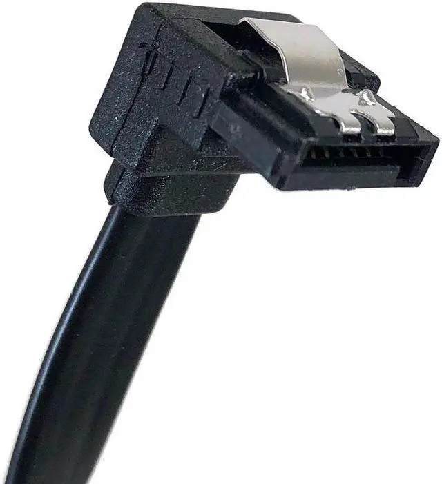 Alt view image 4 of 6 - Micro Connectors 20" SATA III Straight to Right Angle Cable with Locking Latch (Black) 3-Pack (F03-05MSAB-3P)