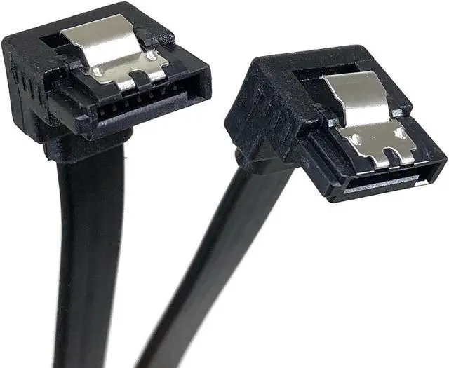 Alt view image 3 of 6 - Micro Connectors 20" SATA III Right Angle to Right Angle Cable with Locking Latch-Black 3-Pack (F03-05MAAB-3P)