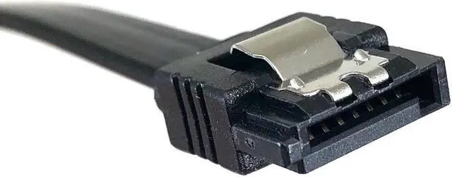 Alt view image 5 of 6 - Micro Connectors 20" SATA III Straight to Right Angle Cable with Locking Latch (Black) 3-Pack (F03-05MSAB-3P)