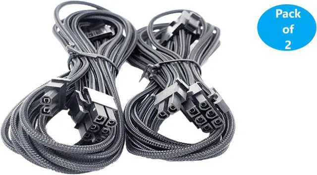 Alt view image 2 of 5 - Micro Connectors 1.5 Feet Premium Sleeved 8-Pin (6+2) PCI-e GPU Power Extension Cable –Black / 2-Pack (F04-8PCE-BK2P)