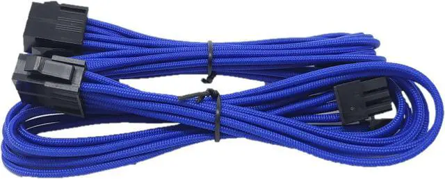 Alt view image 3 of 4 - Micro Connectors 1.5 Feet Premium Sleeved 8 (6+2) Pin PCI-e GPU Power Extension Cable / Blue / 2-Pack (F04-8PCE-BL2P)
