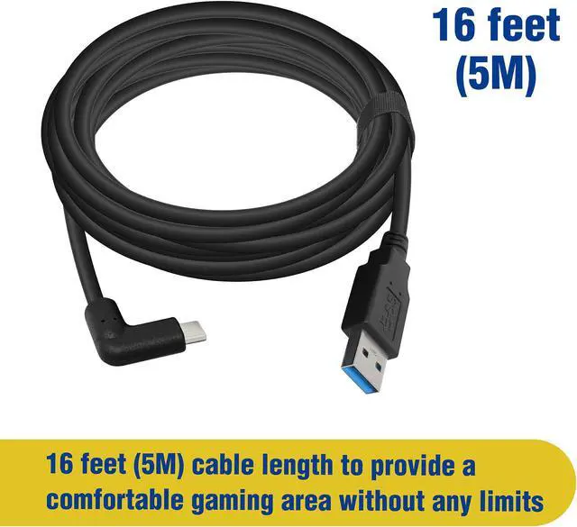 Alt view image 3 of 5 - Micro Connectors 16 Feet USB 3.2 Gen 1 Right Angle C to A Cable for Quest Link