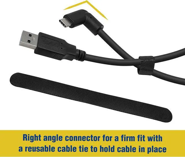 Alt view image 5 of 5 - Micro Connectors 16 Feet USB 3.2 Gen 1 Right Angle C to A Cable for Quest Link