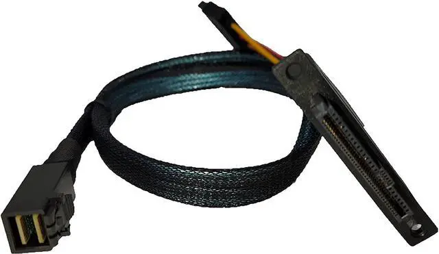 Alt view image 6 of 7 - Micro Connectors Internal 12G U.2 Cable (HD MiniSAS SFF-8643 to U.2 SFF-8639) with SATA Power (50cm)