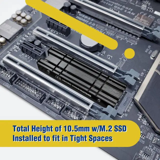 Alt view image 5 of 8 - Micro Connectors M.2 SSD Double-Sided Aluminum Heat Sink Kit (NGFFM2-HSDS-BK)