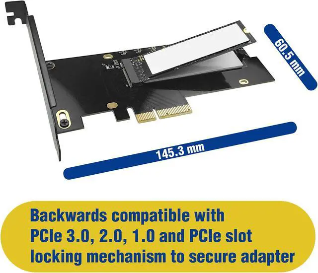 Alt view image 6 of 7 - Micro Connectors M.2 NVMe SSD PCIe 4.0 Adapter with Covered Heat Sink